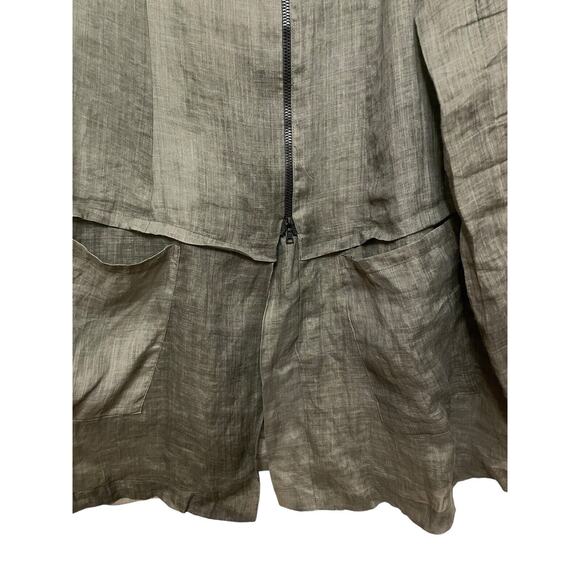 Babette SF Sheer Zip‎ Up Jacket Women Size Small Olive Green Woven Topper Boho - Picture 8 of 10